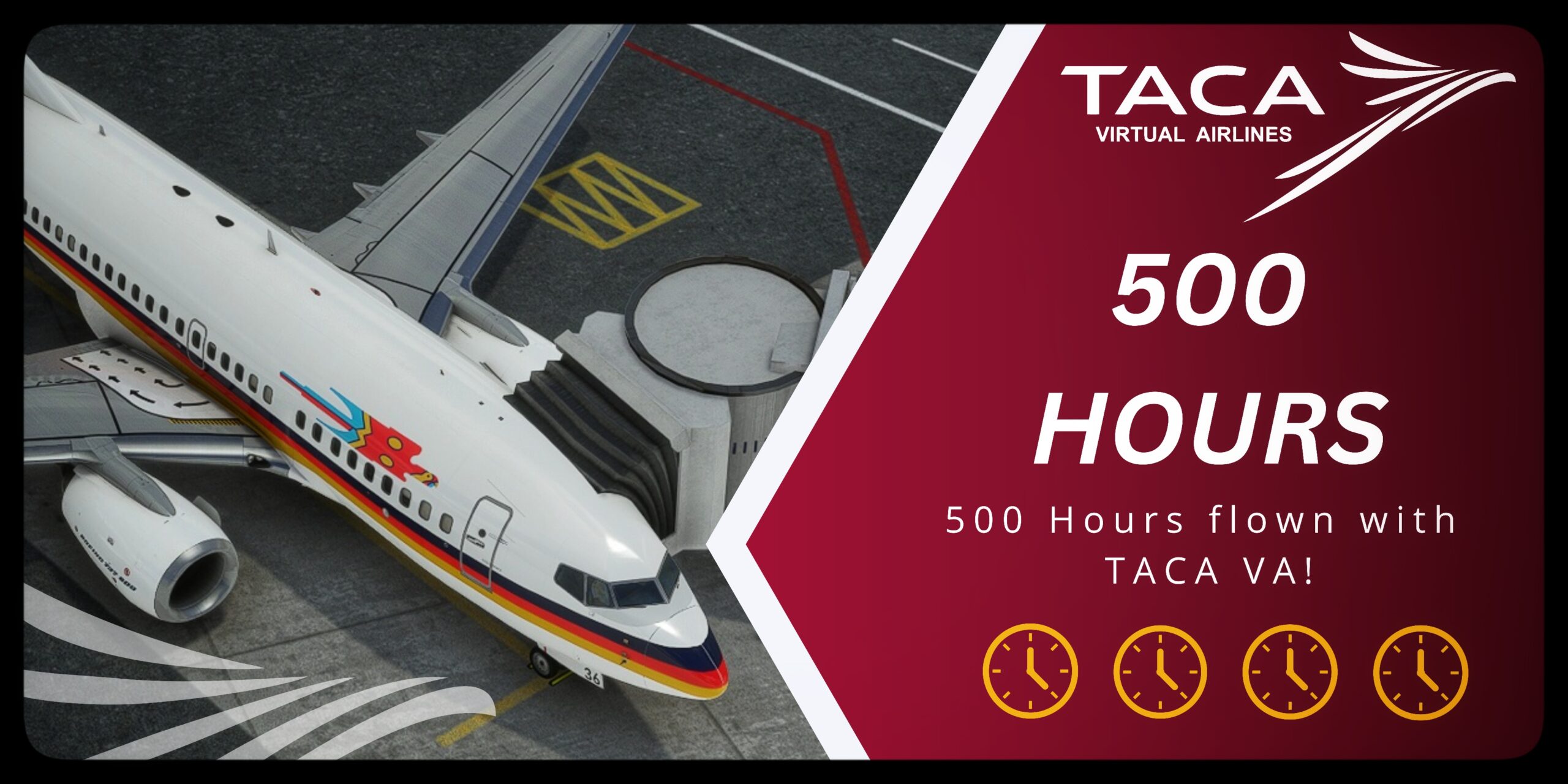 500 Hours flown with TACA!